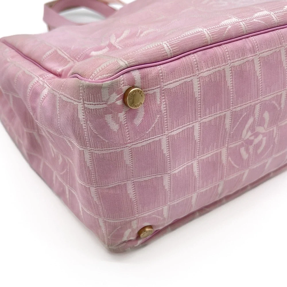 CHANEL Nylon Medium Travel Tote Bag Pink